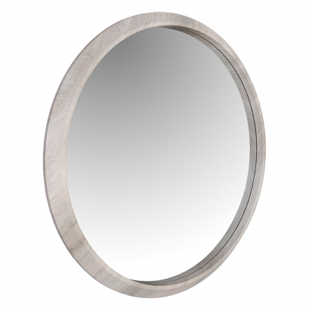 Oglinzi - Oglindă rotundă Combo – imagine frontală cu ramă lemn deschis și design minimalist