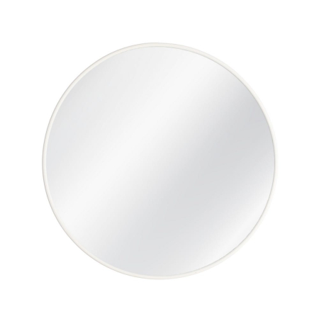 Mobilier - Oglindă rotundă cu ramă din metal alb mat cu contur subțire pentru dormitor pe un perete colorat