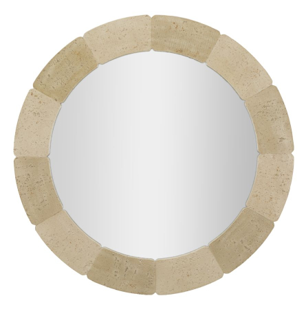 Mobilier - Oglindă rotundă de perete cu ramă texturată efect piatră