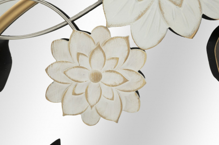 Oglinda rotunda flori Tonis, metal, auriu/multicolor [4]