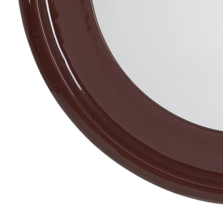 Oglindă rotundă grena lăcuită din MDF cu ramă voluminoasă – vedere frontală, ramă groasă lucioasă. [4]