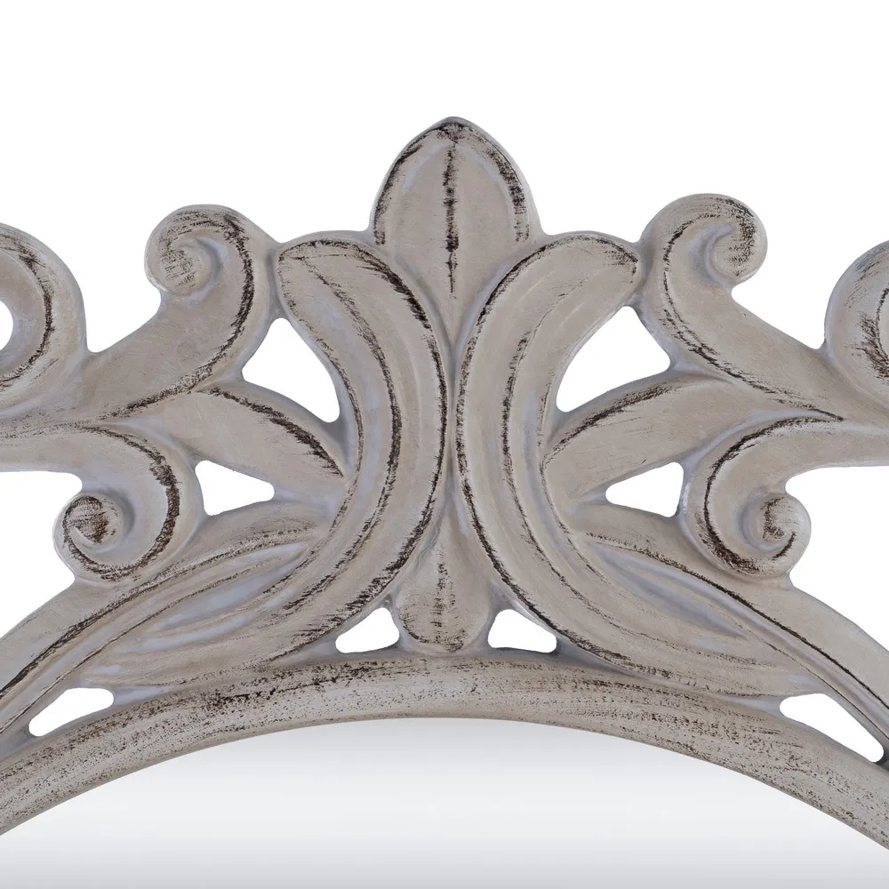 Oglinda Rotunda Sculptata, MDF Alb Uzat - creativdeco.ro [4]