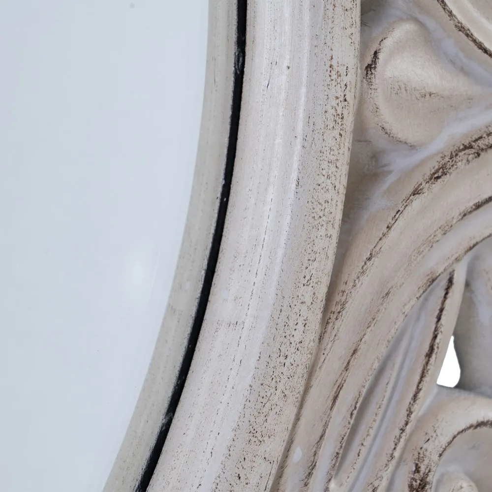 Oglinda Rotunda Sculptata, MDF Alb Uzat - creativdeco.ro [7]