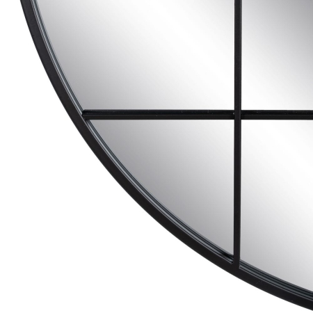 Oglindă rotundă tip fereastră cu ramă neagră [2]