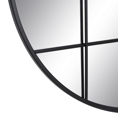 Oglindă rotundă tip fereastră cu ramă neagră [4]