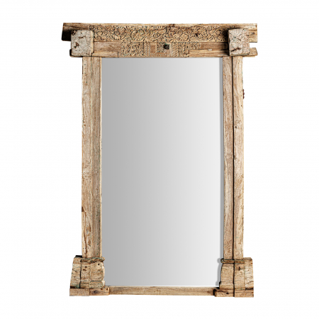 Oglinzi - Oglinda etnica unicat lemn tec|Oglinzi decorative impunatoare