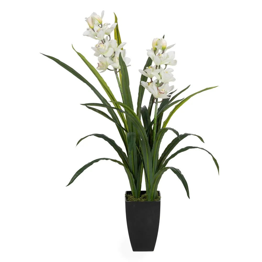 Flori, Plante artificiale - Orhidee artificiala cu flori albe | Flori decorative elegante