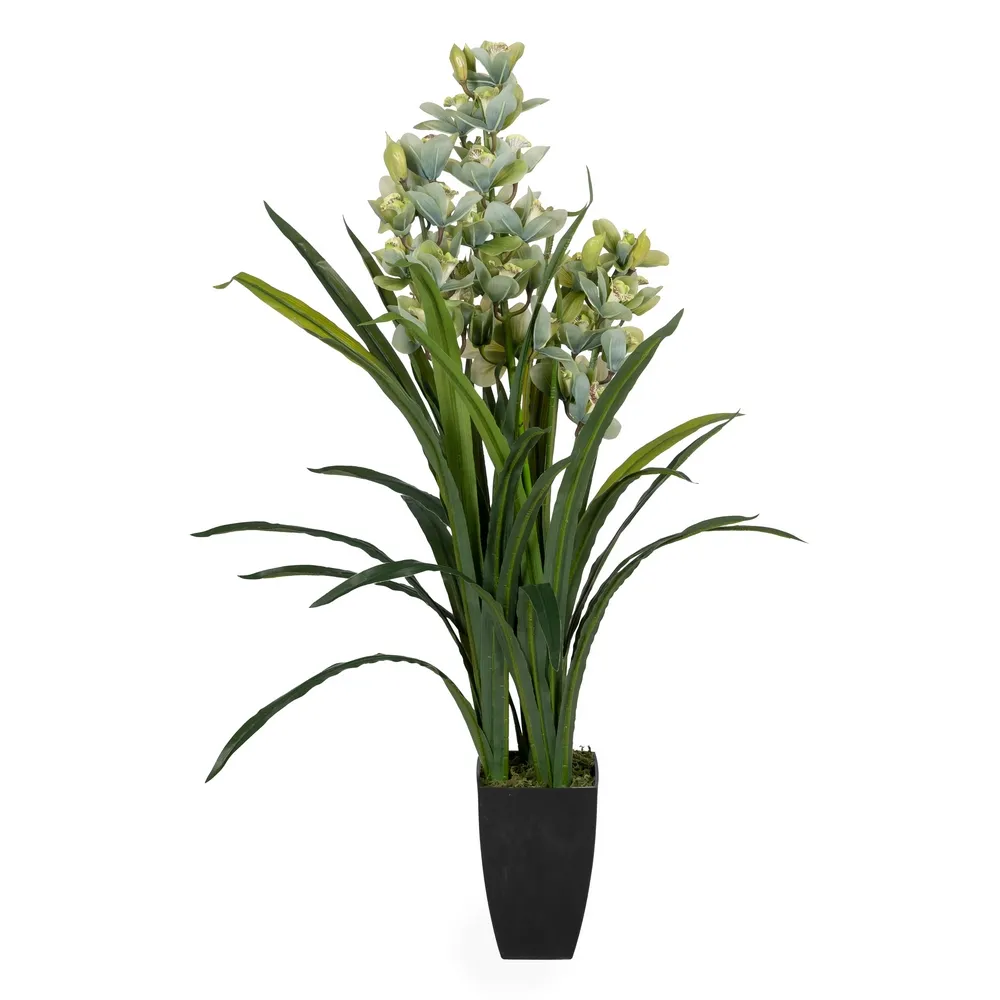 Obiecte decorative - Orhidee artificiala cu flori verzi | Plante artificiale unice