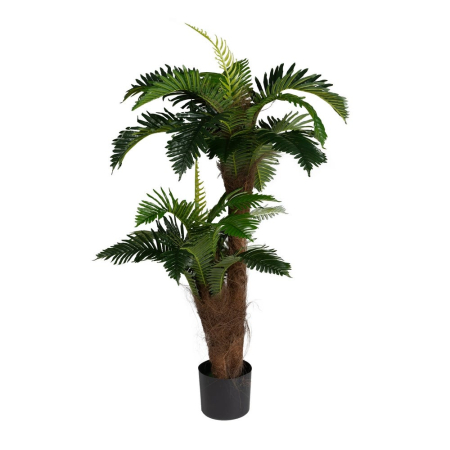 Flori, Plante artificiale - Palmier artificial decorativ cu frunze bogate și ghiveci negru