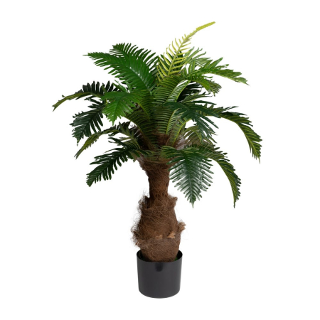 Flori, Plante artificiale - Palmier artificial decorativ cu trunchi texturat și ghiveci negru