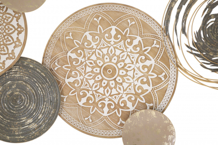 Decorațiune Perete Boho Chic cu Discuri Metalice CreativDeco - Efect Vizual Impresionant [1]