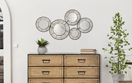 Decorațiune Oglinzi Rotunde Metal Ratan CreativDeco [1]