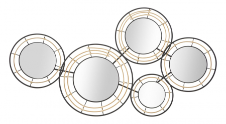 Decorațiune Oglinzi Rotunde Metal Ratan CreativDeco