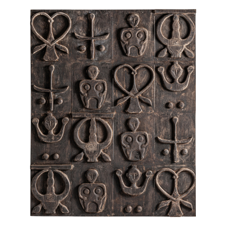 Decoratiuni perete din lemn - Panou decorativ mural din lemn de suar sculptat Milho