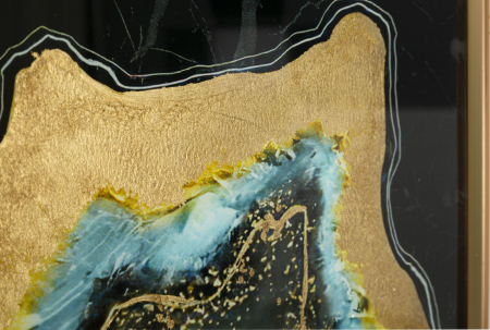 Tablou Abstract Sticla CreativDeco - Design Modern cu Accente Aurii [3]