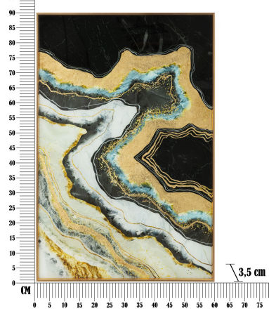 Tablou Abstract Sticla CreativDeco - Design Modern cu Accente Aurii [6]
