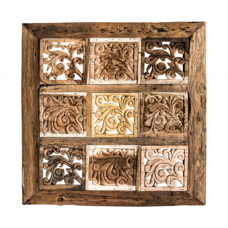 Decoratiuni perete din lemn - Panou decorativ provensal lemn tec|Panouri perete autentice