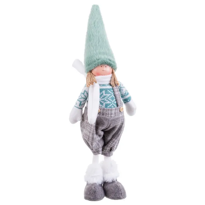 Obiecte decorative - Păpușă decorativă turcoaz Crăciun|Decoruri festive vesele