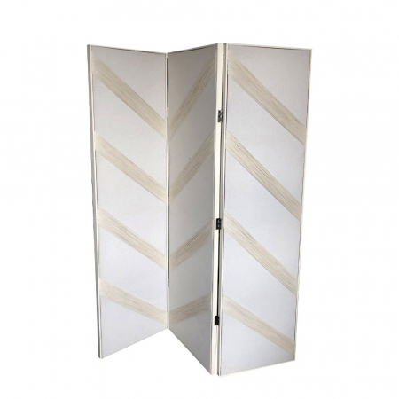 Paravane de camera - Paravan decoratic bej alb lemn sfoara - stil boem