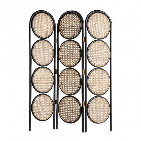 Paravane de camera - Paravan ratan negru si natural|Mobilier contemporan versatil