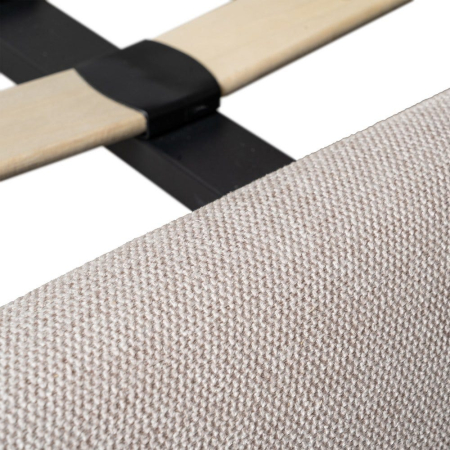 Pat matrimonial bej tapițat din stofă [4]