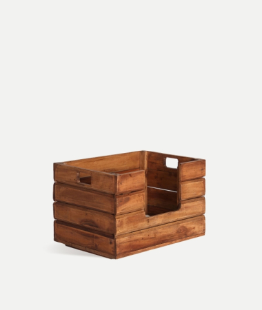 Cosuri - Pat pentru animale din lemn de mahon maro cu design artizanal