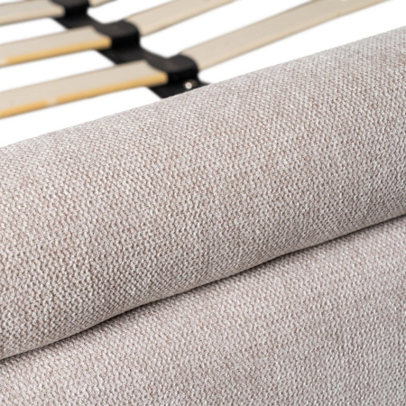 Pat tapițat bej din stofă premium [4]
