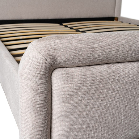 Pat tapițat bej din stofă premium [2]