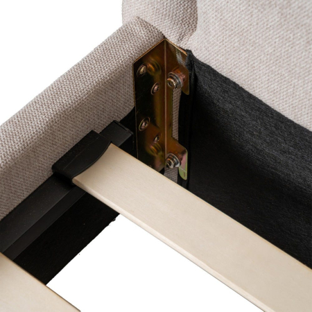 Pat tapițat bej din stofă premium [3]