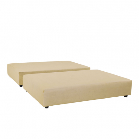 Pat dublu tapițat crem cu tăblie ovală – design luminos și modern [6]