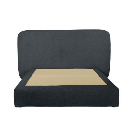 Pat tapițat gri antracit cu tăblie ovală – design fluid și elegant [1]
