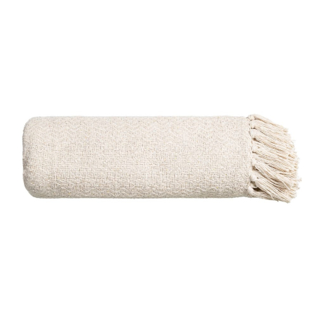 Textile in Stil Artizanal - Textil bej deschis din bumbac și stofă cu franjuri 260 x 280 cm