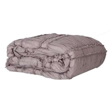 Provensal - Patura bumbac gri stil provensal|Paturi rustice de calitate