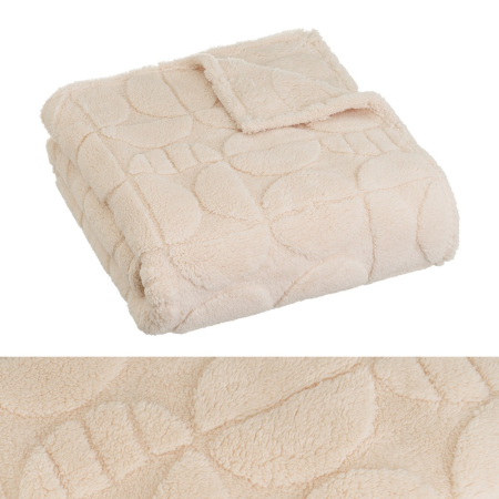 Cuverturi, pături si pleduri - Patura sherpa nisip cu model jacquard