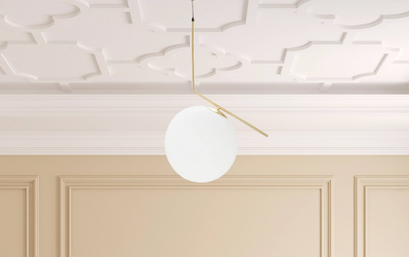 Pendul Glamy, fier/sticla, auriu/alb - creativdeco.ro [1]