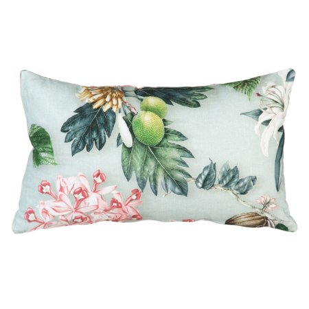 Textile in Stil Oriental - Pernă cu model floral turcoaz din bumbac 50x30 cm