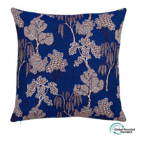 Textile - Perna albastra peisaj artistic reciclata