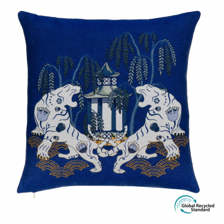 Perne Decorative - Perna albastra tigri imprimeu reciclata