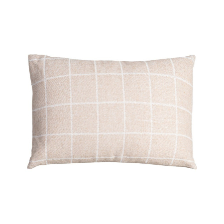 Perne Decorative - Pernă decorativă bej in carouri 50 x 70 cm din bumbac si poliester