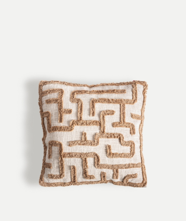 Perne Decorative - Pernă decorativă bej cu aplicații maronii Brenda 45x45 cm