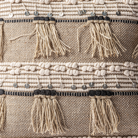 Perna decorativa iuta alb natural vintage|Perne rustice elegante [4]