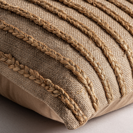 Perna decorativa iuta bej clasica|Perne elegante naturale [2]