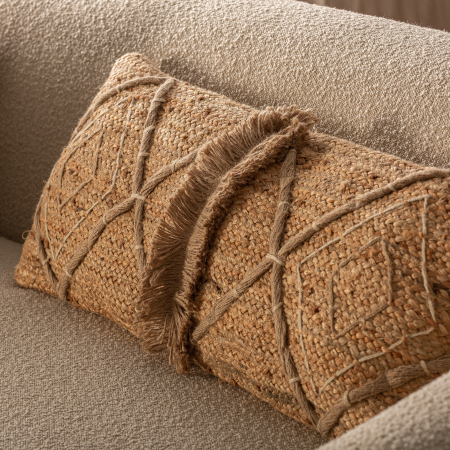 Perna decorativa vintage iuta maro broderie|Perne rustice [6]