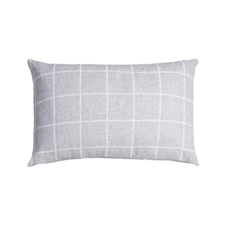 Perne Decorative - Pernă decorativă gri perlat in carouri 50 x 70 cm din bumbac si poliester