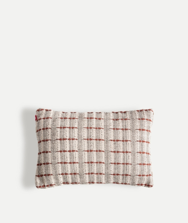 Perne Decorative - Pernă decorativă Keale iută bej cu detalii teracotă 60x40 cm