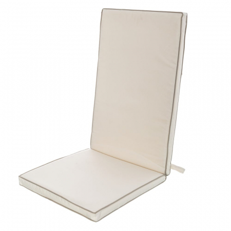 Accesorii Exterior - Perna de scaun crem cu spătar înalt – 123x48x4 cm, rezistentă la umezeală