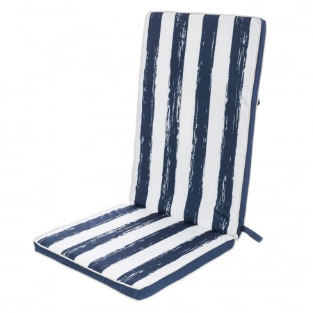 Accesorii Exterior - Perna de scaun dungi navy – 123x48x4 cm, spătar înalt, material rezistent la umezeală