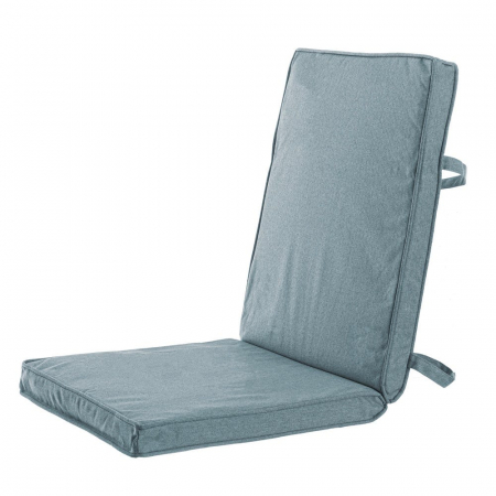 Accesorii Exterior - Perna de scaun albastru texturat – 90x40x4 cm, impermeabilă, cu spătar jos
