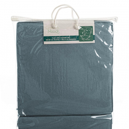 Perna de scaun albastru texturat – 90x40x4 cm, impermeabilă, cu spătar jos [3]