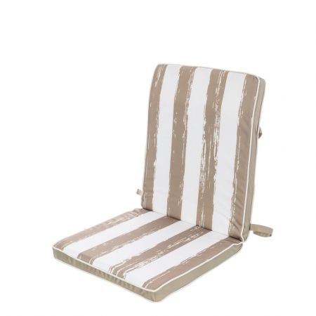 Accesorii Exterior - Perna de scaun cu spătar jos – 90x40x4 cm, dungi bej-alb, impermeabilă